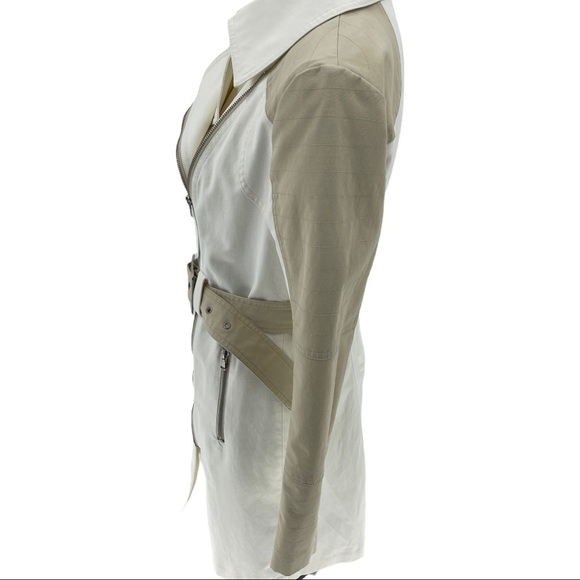 New York & Company Asymmetrical Zip Rain Coat Sz M - Picture 4 of 13